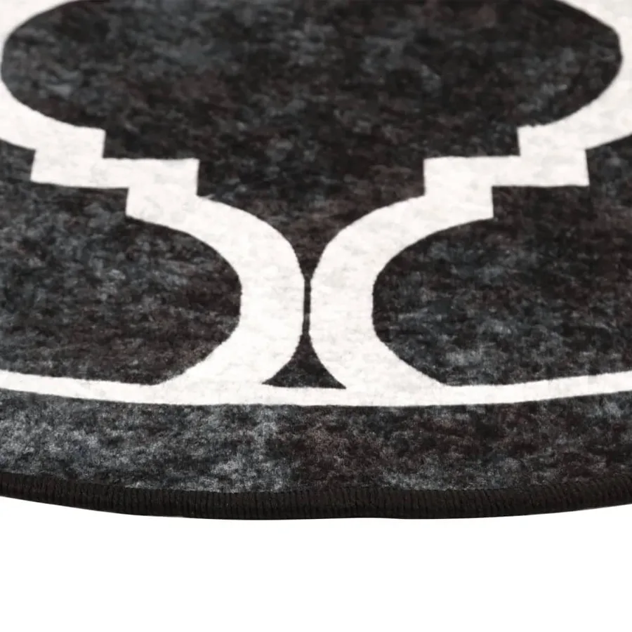 Tapis lavable noir et blanc Ø 120 cm - 4