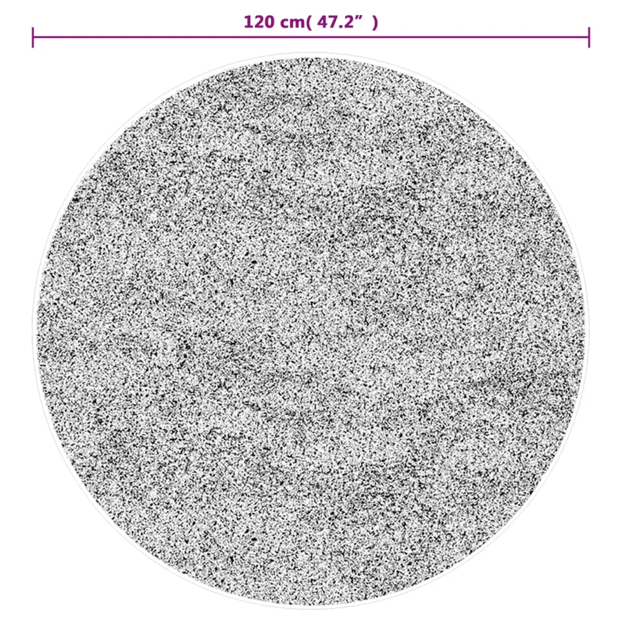 Tapis lavable noir et blanc Ø 120 cm - 6