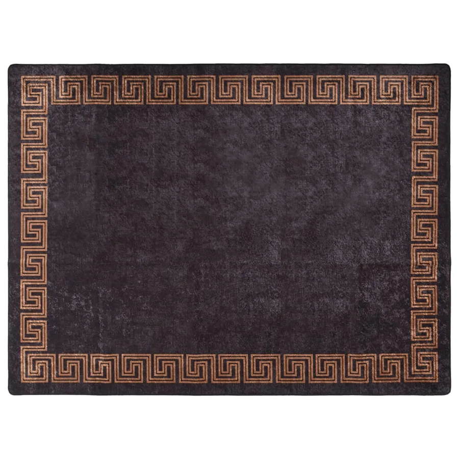Tapis lavable noir et doré 400x300 cm - 2