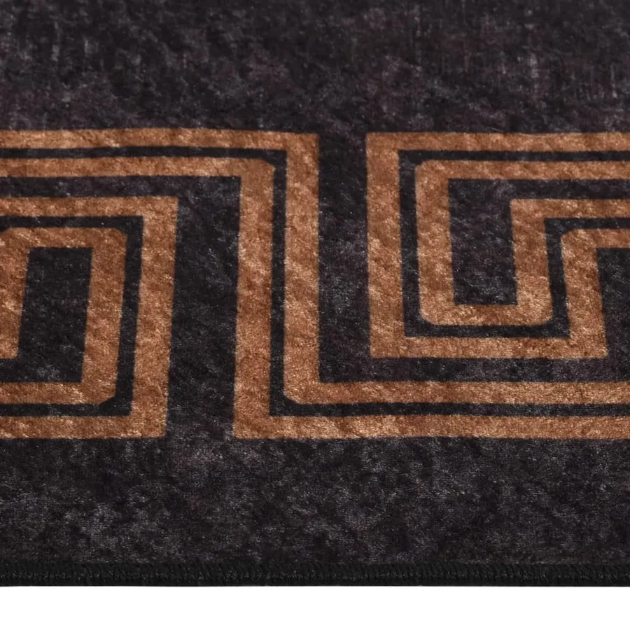 Tapis lavable noir et doré 400x300 cm - 6