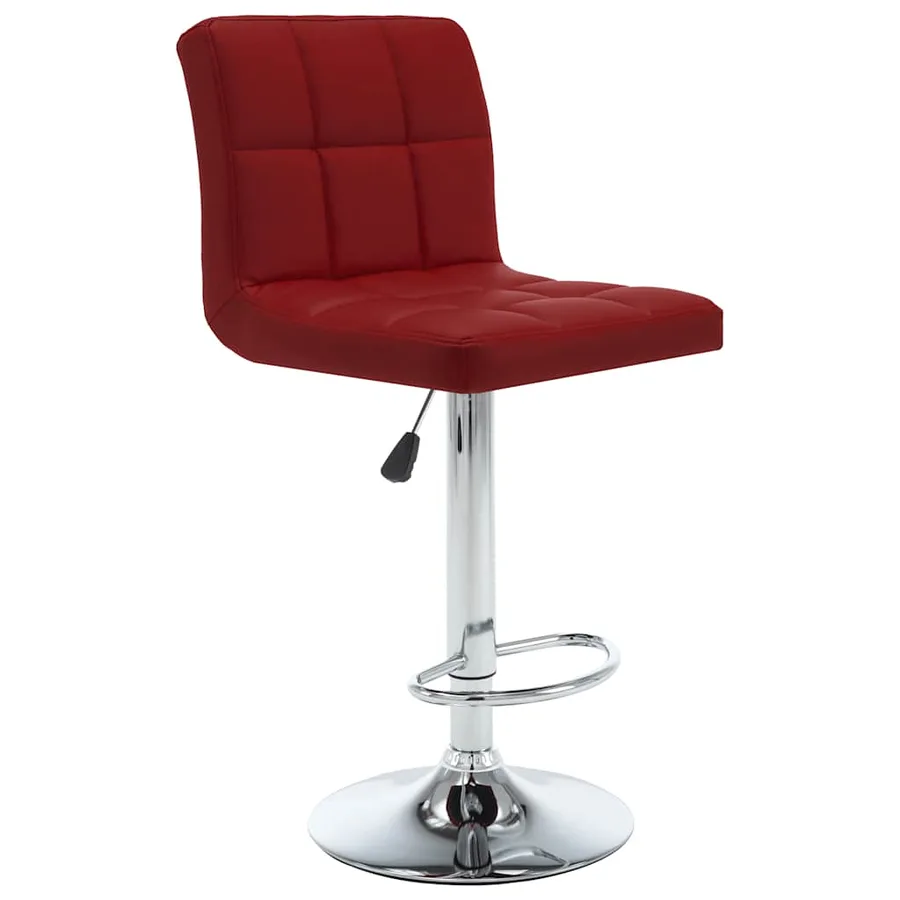 Tabourets de bar lot de 2 rouge bordeaux similicuir - 2