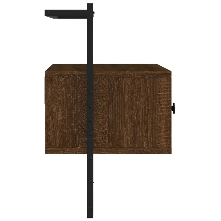 Meuble TV mural chêne marron 60,5x30x51 cm bois d'ingénierie - 4