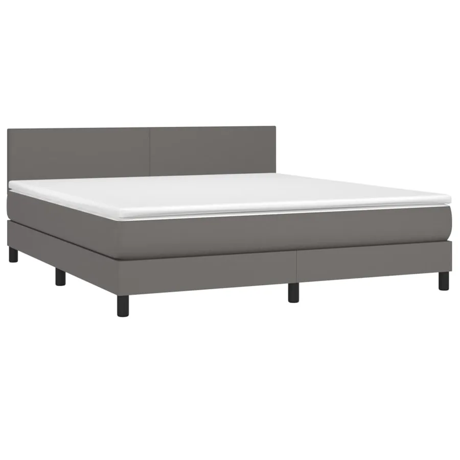 Sommier à lattes de lit avec matelas et LED Gris 160x200 cm - 3