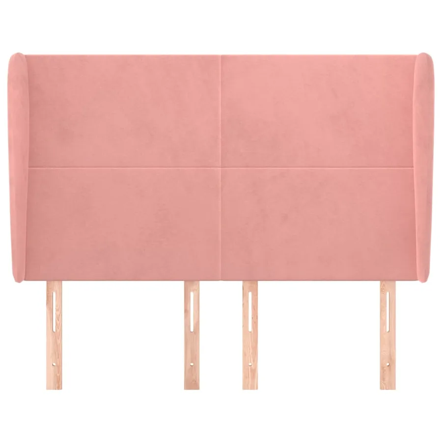 Tête de lit avec oreilles Rose 147x23x118/128 cm Velours - 3