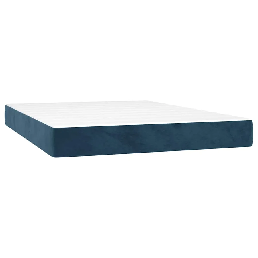Sommier à lattes de lit matelas et LED Bleu foncé 140x200 cm - 6