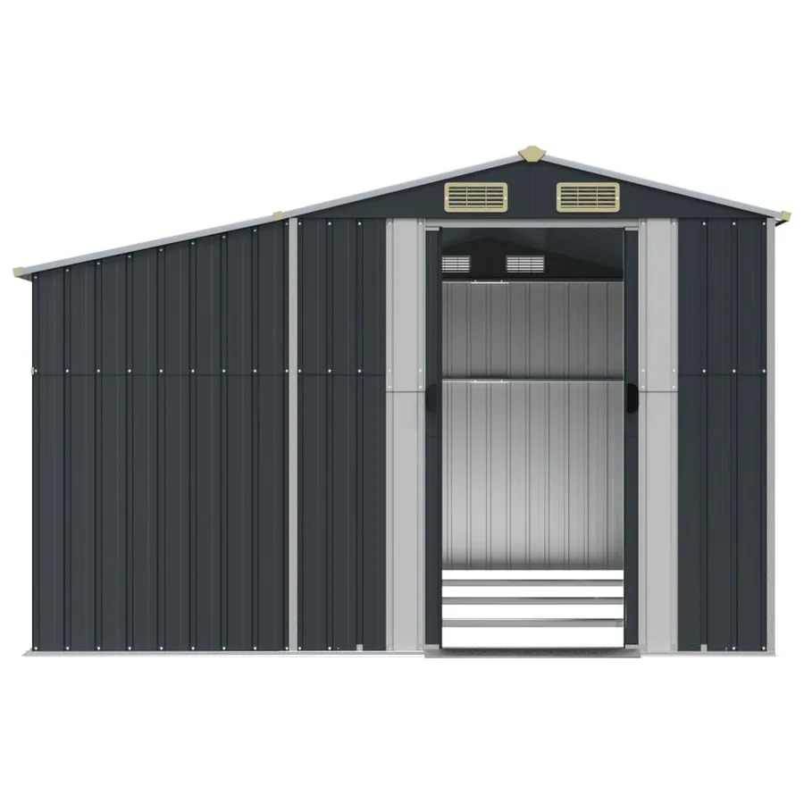 Abri de jardin anthracite 277x365,5x179 cm acier galvanisé - 5