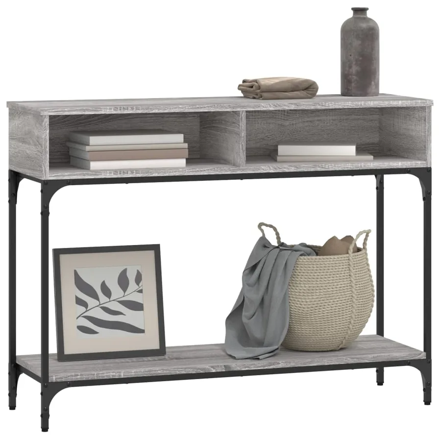 Table console sonoma gris 100x30,5x75 cm bois d'ingénierie - 3