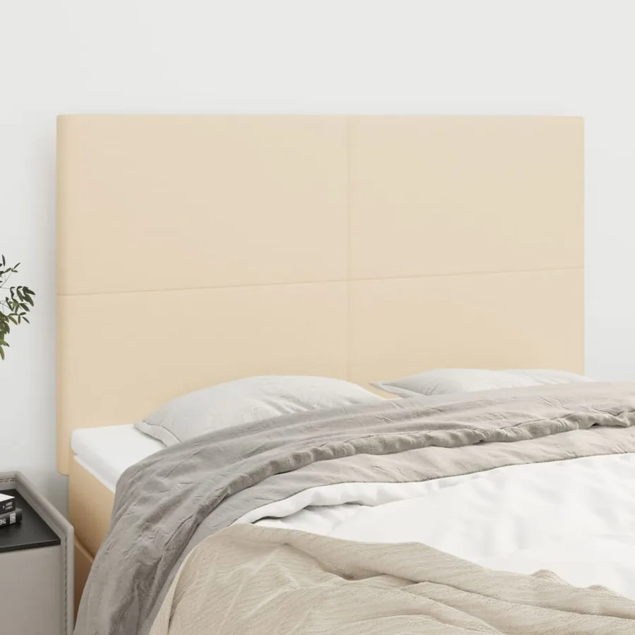 Tête de lit Crème 144x5x118/128 cm Tissu