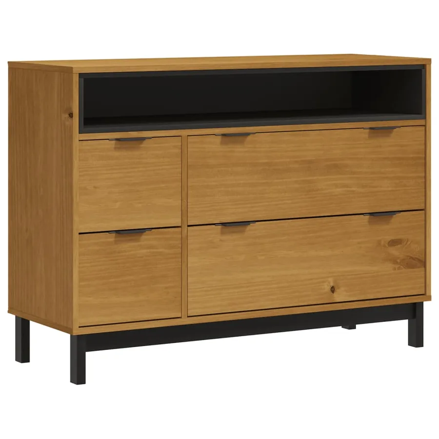 Commode FLAM 110x40x80 cm bois de pin massif - 2