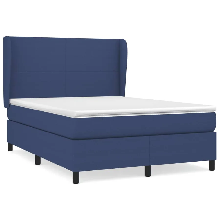 Sommier à lattes de lit avec matelas Bleu 140x200 cm Tissu - 2