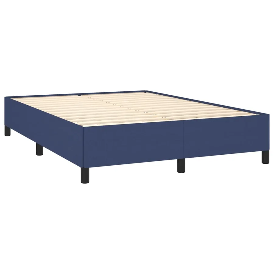 Sommier à lattes de lit avec matelas Bleu 140x200 cm Tissu - 4