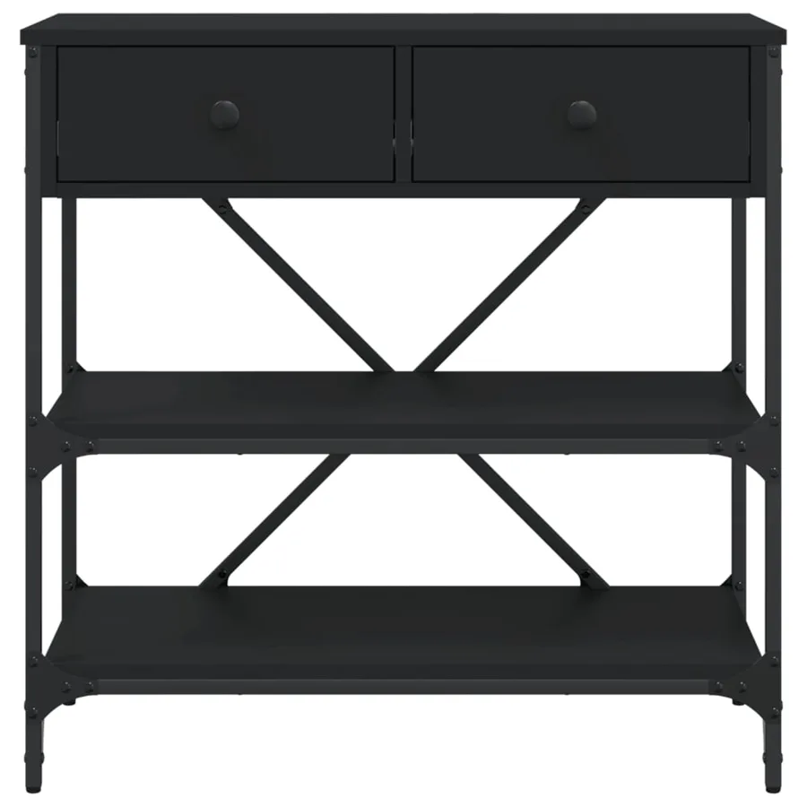 Table console noir 75x34,5x75 cm bois d'ingénierie - 5