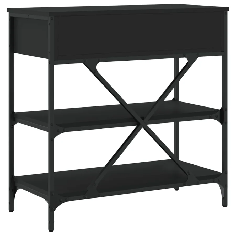 Table console noir 75x34,5x75 cm bois d'ingénierie - 7