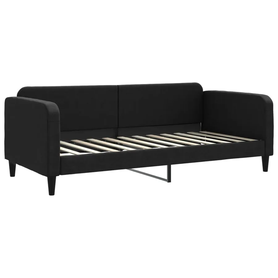 Lit de jour avec gigogne sans matelas noir 90x200 cm - 6