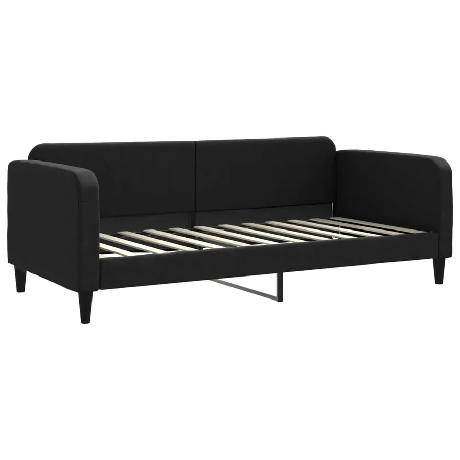 Lit de repos sans matelas noir 90x200 cm tissu - 2