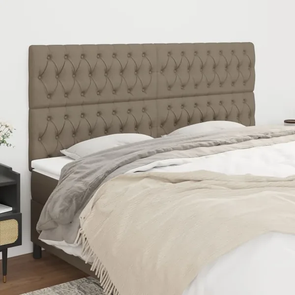 Tête de lit Taupe 200x7x118/128 cm Tissu