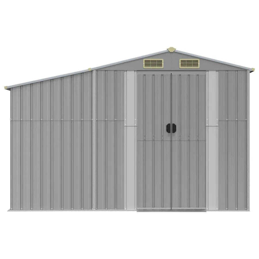 Abri de jardin gris 277x192,5x179 cm acier galvanisé - 4