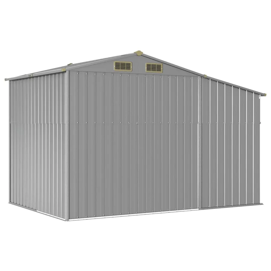 Abri de jardin gris 277x192,5x179 cm acier galvanisé - 7