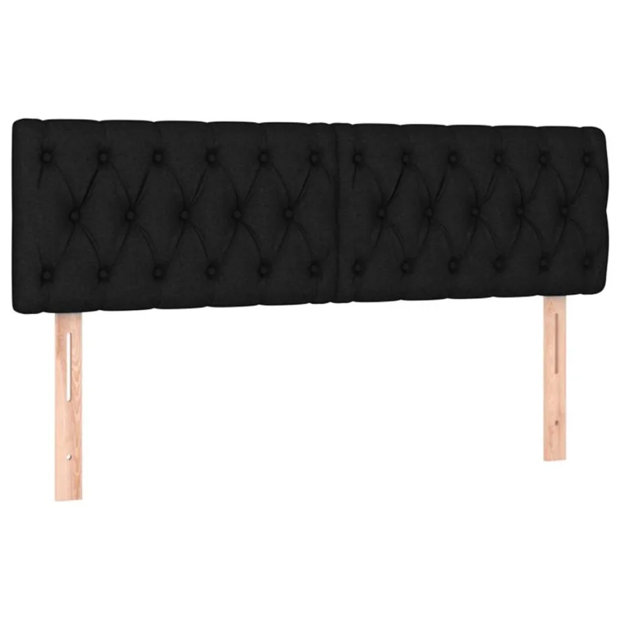 Sommier à lattes de lit avec matelas Noir 160x200 cm Tissu - 6