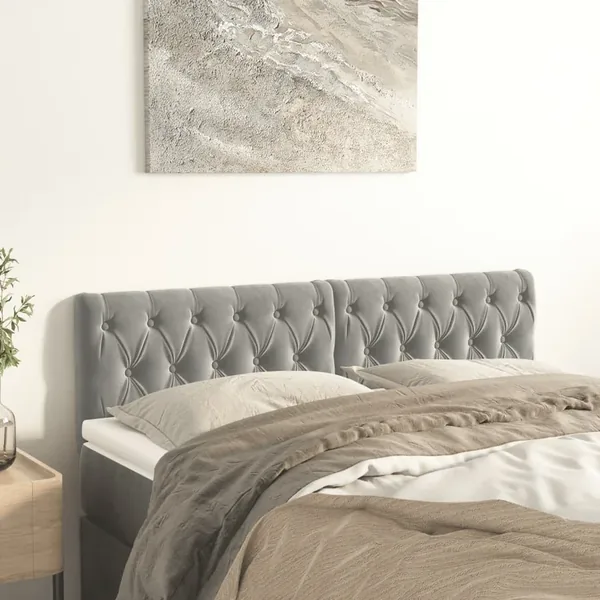 Têtes de lit Gris clair 160x7x78/88 cm Velours