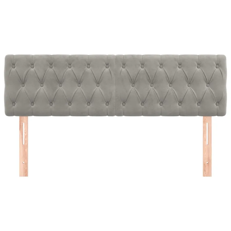 Têtes de lit Gris clair 160x7x78/88 cm Velours - 3