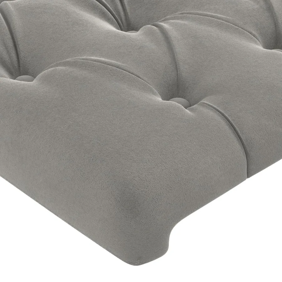 Têtes de lit Gris clair 160x7x78/88 cm Velours - 4