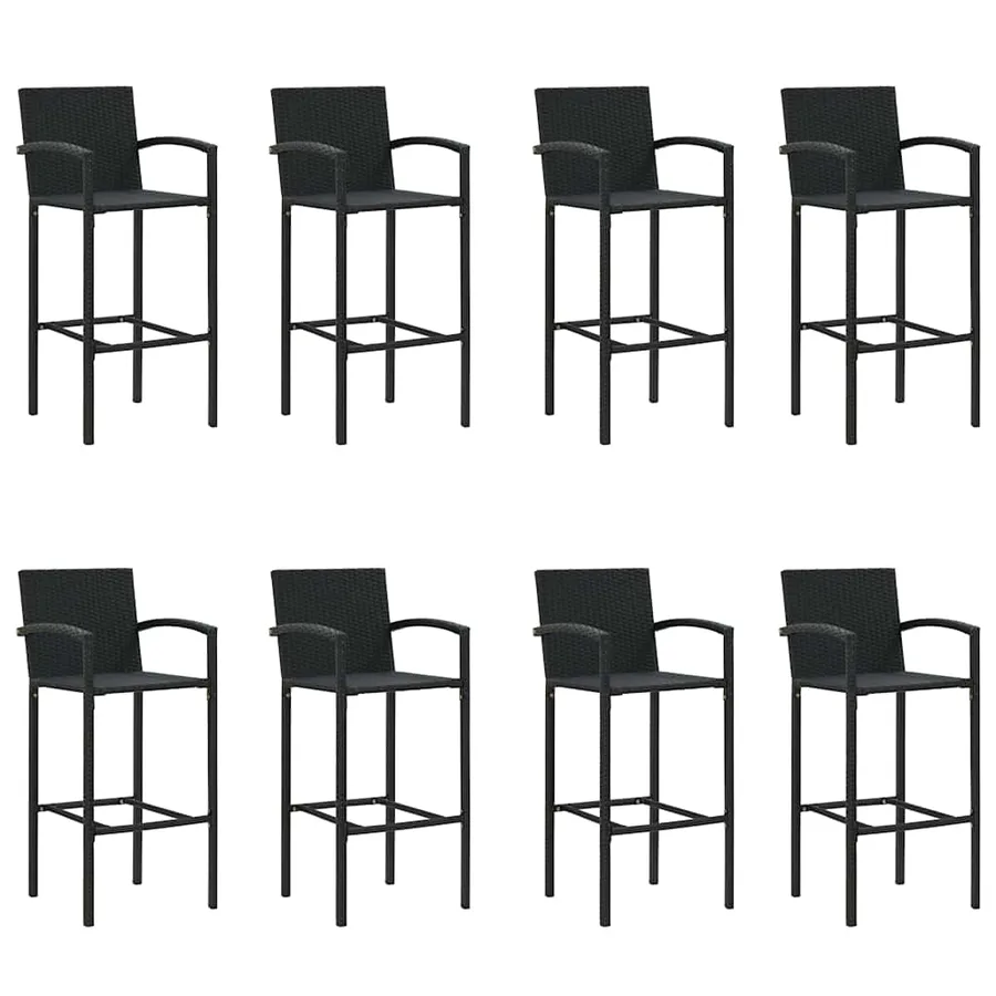 Ensemble de bar de jardin 9 pcs noir - 7