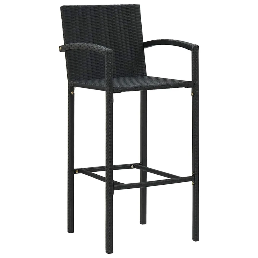 Ensemble de bar de jardin 9 pcs noir - 8