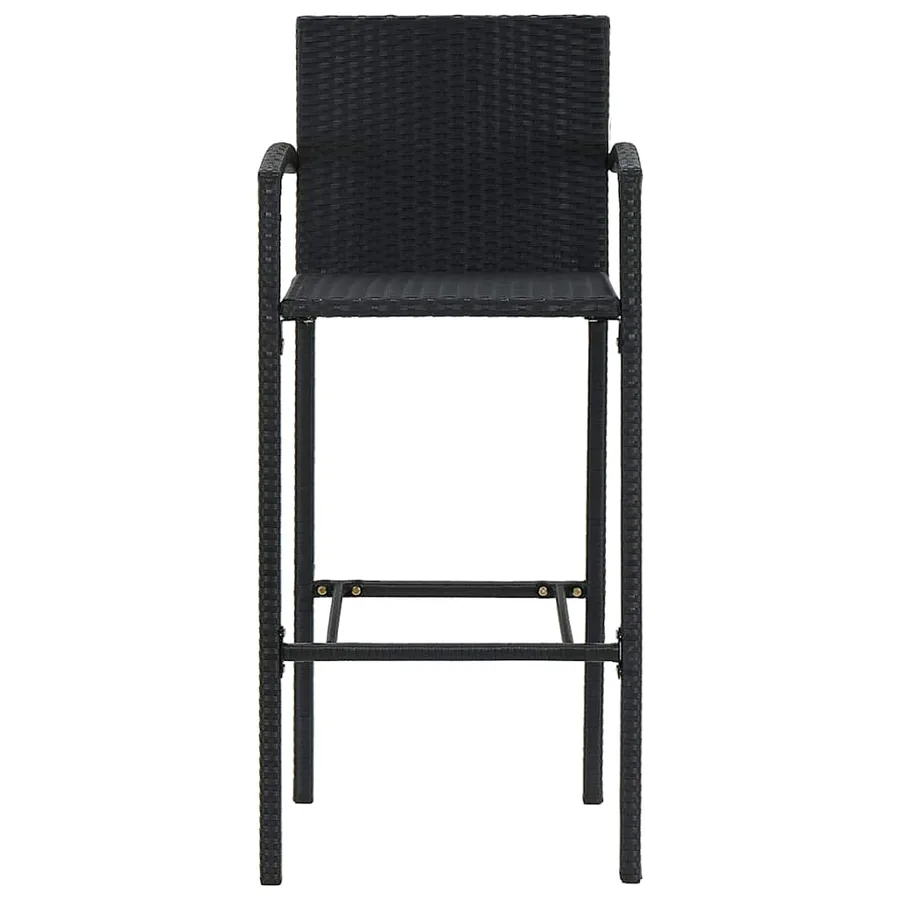 Ensemble de bar de jardin 9 pcs noir - 9