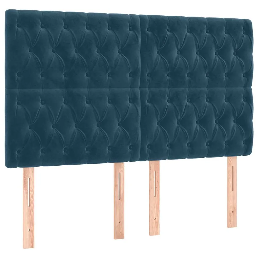 Tête de lit à LED Bleu foncé 144x7x118/128 cm Velours - 4