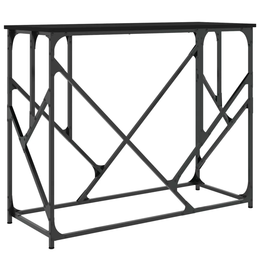 Table console noir 100x40x80 cm bois d'ingénierie - 2