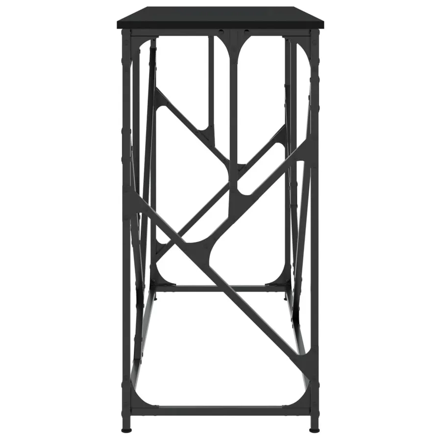 Table console noir 100x40x80 cm bois d'ingénierie - 5
