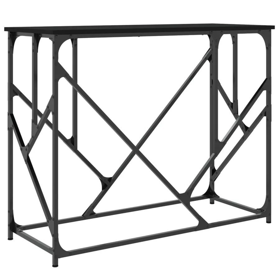 Table console noir 100x40x80 cm bois d'ingénierie - 6