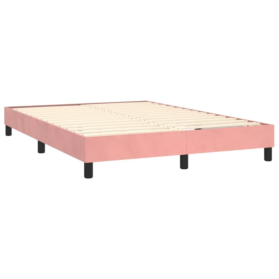 Sommier à lattes de lit avec matelas Rose 140x190 cm Velours - 4