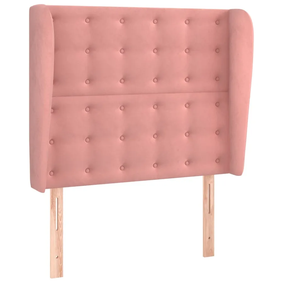 Tête de lit avec oreilles Rose 93x23x118/128 cm Velours - 2