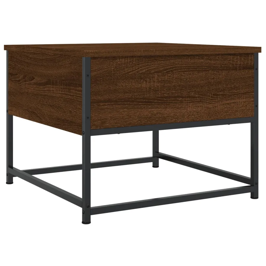 Table basse chêne marron 51x51x40 cm bois d'ingénierie - 8