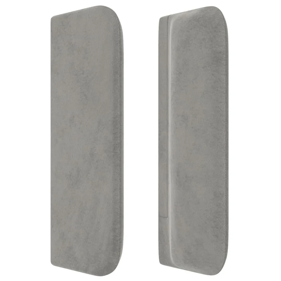 Tête de lit avec oreilles Gris clair 183x16x78/88 cm Velours - 4