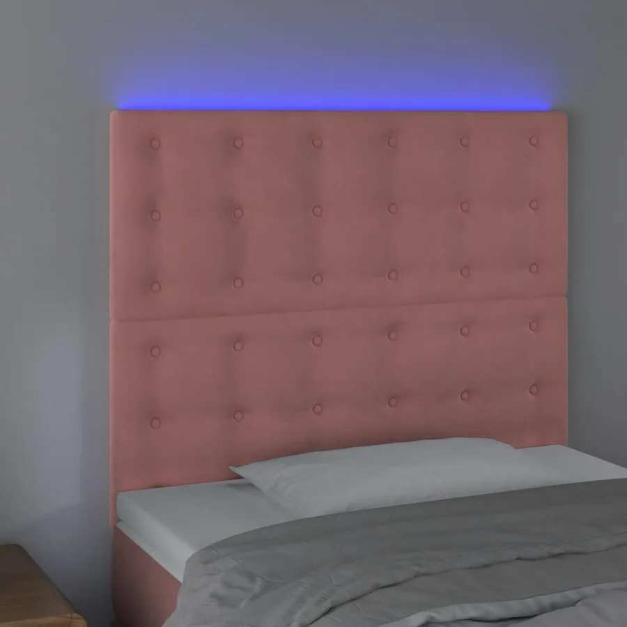 Tête de lit à LED Rose 90x5x118/128 cm Velours - 3