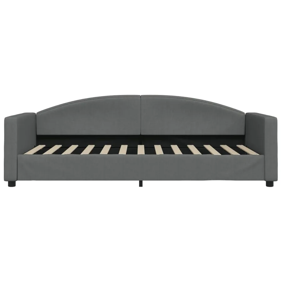 Lit de jour avec matelas gris foncé 90x200 cm tissu - 4
