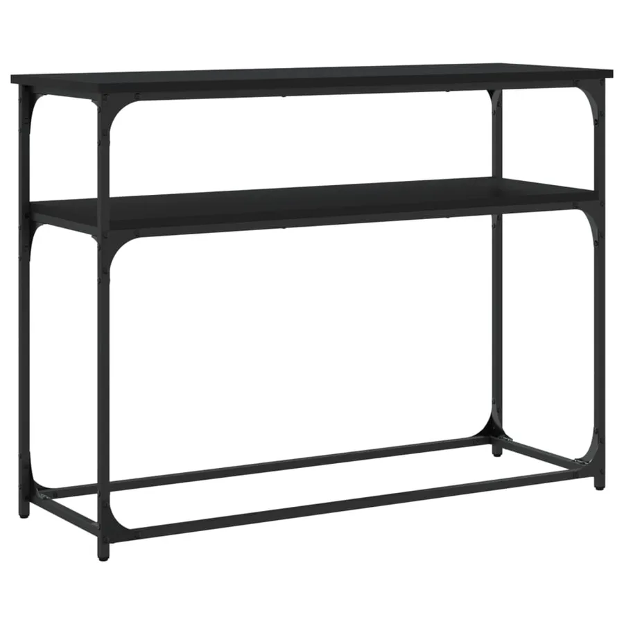 Table console noir 100x35,5x75 cm bois d'ingénierie - 6