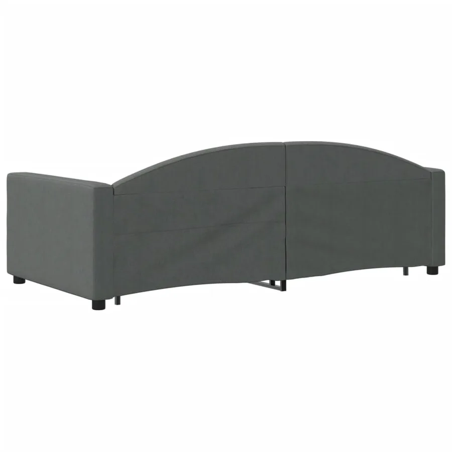 Lit de jour avec gigogne sans matelas gris foncé 90x190 cm - 5