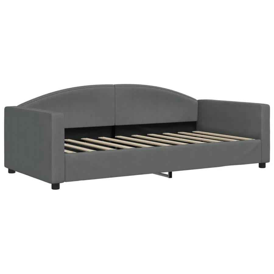 Lit de jour avec gigogne sans matelas gris foncé 90x190 cm - 6
