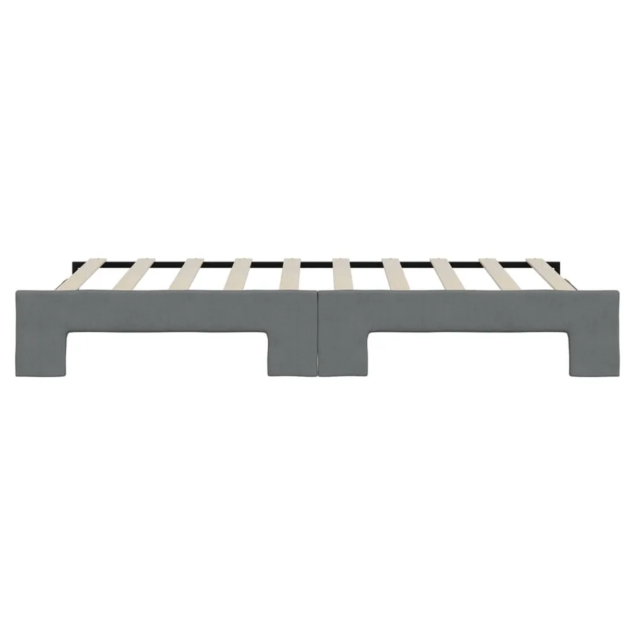 Lit de jour avec gigogne sans matelas gris foncé 90x190 cm - 9