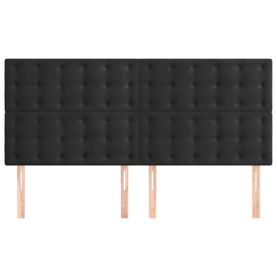 Tête de lit Noir 200x5x118/128 cm Velours - 3