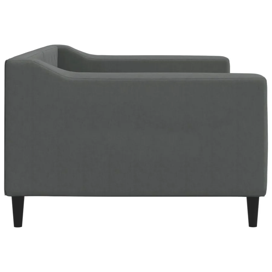 Lit de repos sans matelas gris foncé 90x190 cm tissu - 4