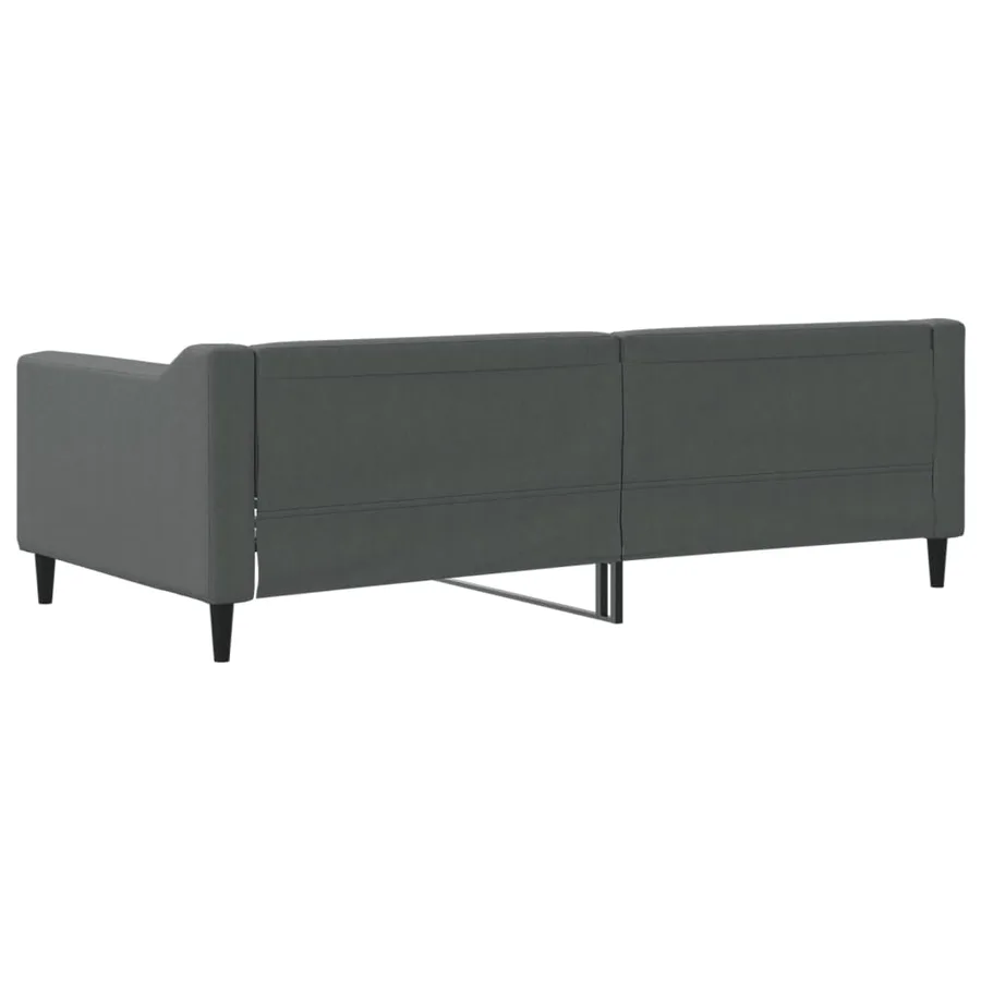 Lit de repos sans matelas gris foncé 90x190 cm tissu - 5