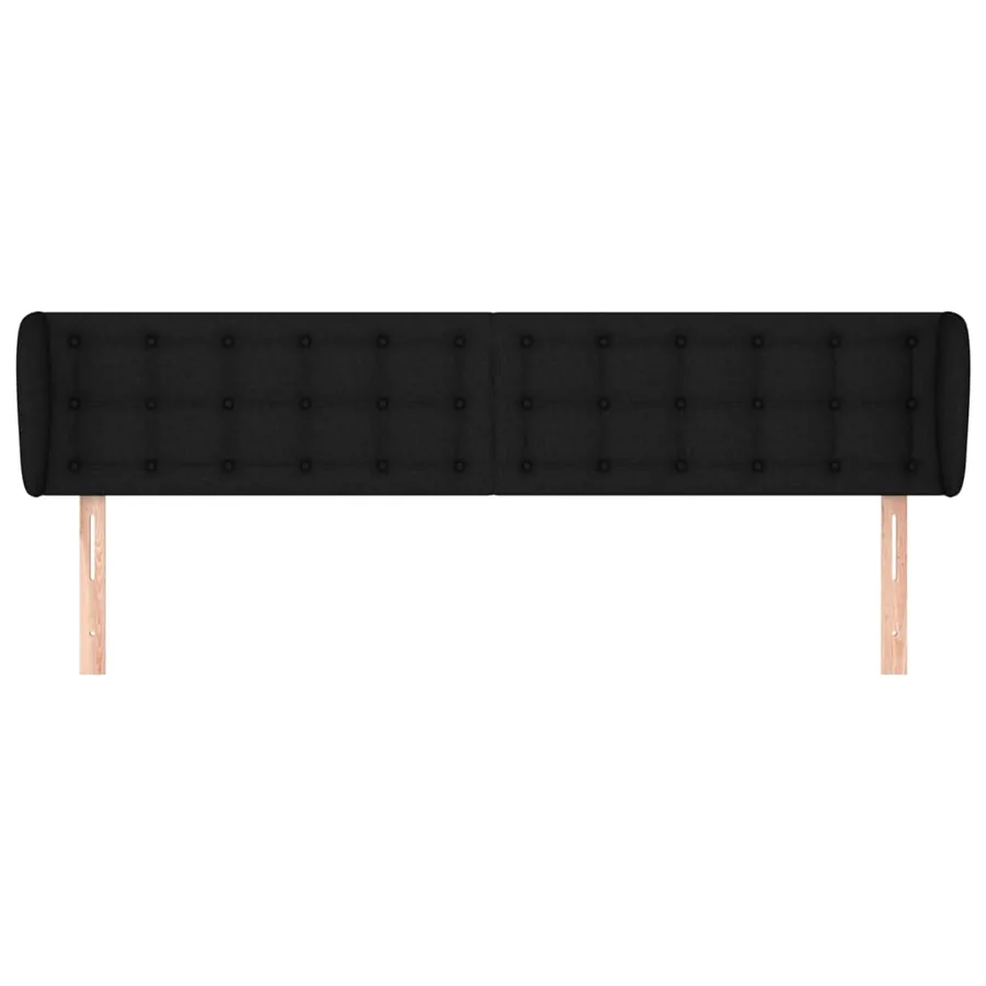 Tête de lit avec oreilles Noir 183x23x78/88 cm Tissu - 3