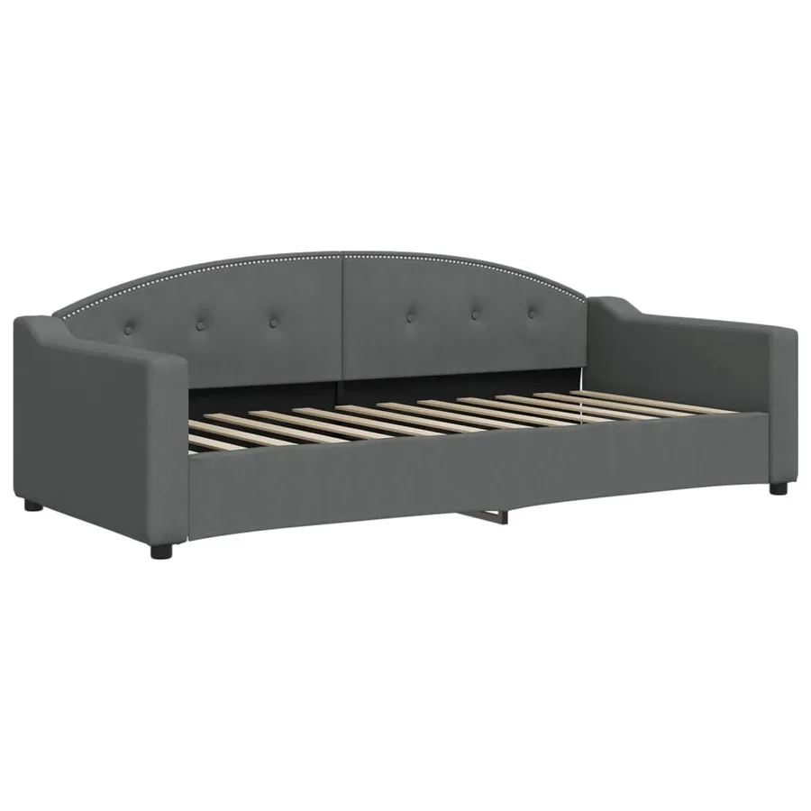 Lit de jour avec gigogne sans matelas gris foncé 90x200 cm - 6