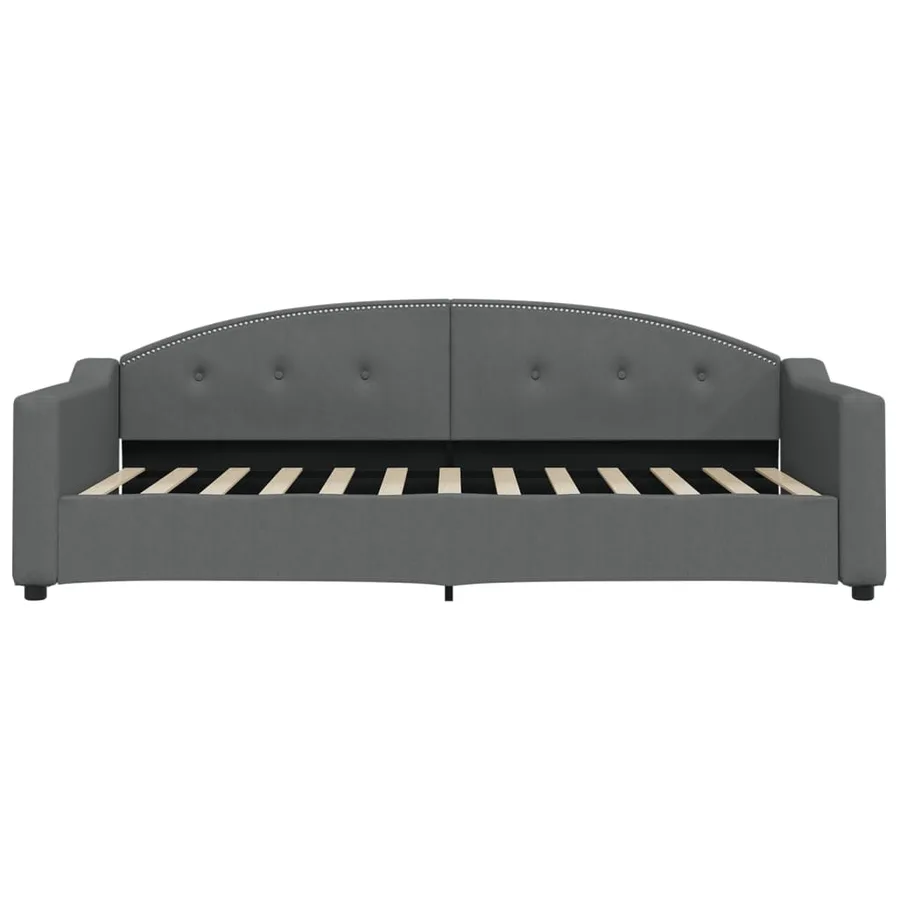 Lit de jour avec gigogne sans matelas gris foncé 90x200 cm - 7