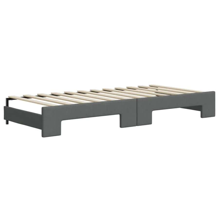 Lit de jour avec gigogne sans matelas gris foncé 90x200 cm - 8